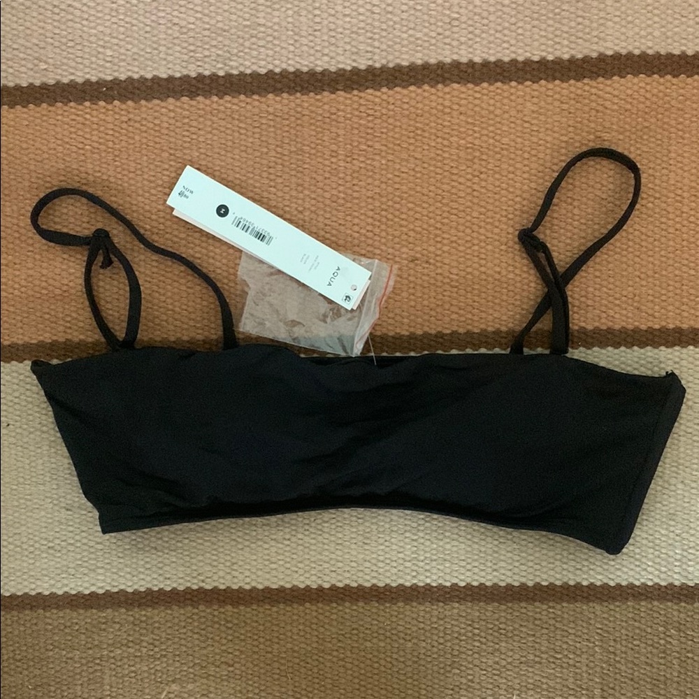 Aqua Black Bikini Top